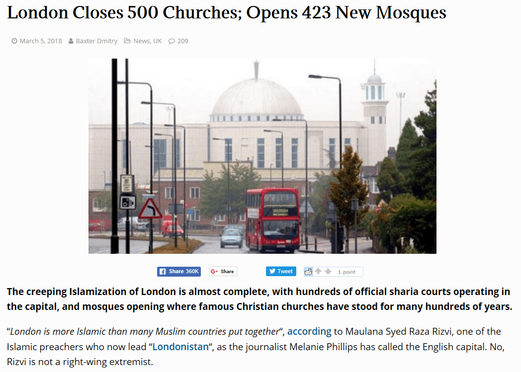London churches destroyed for Mosques