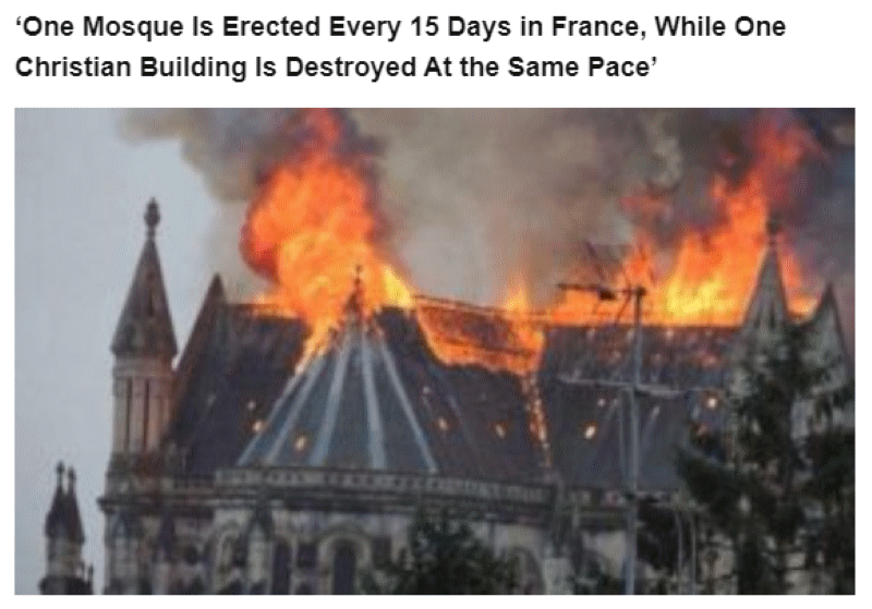 France churches destroyed for Mosques