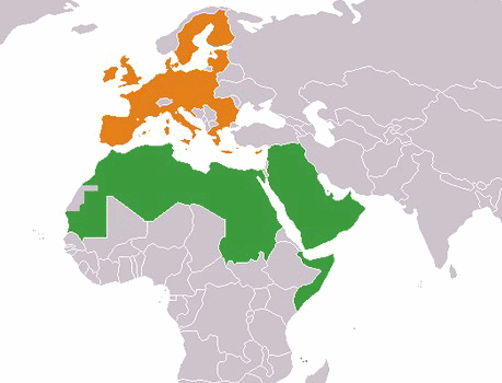 arab league and eu map